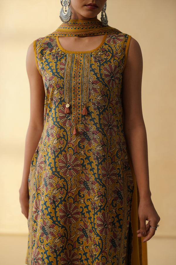 Kalamkari 3 Pcs kurta Set