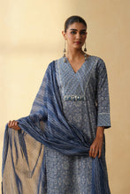 Blue 3Pcs Suit with Wide Leg Pant