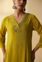 Lime Green A-line Kurta Set