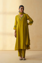 Lime Green A-line Kurta Set