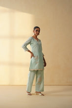Mint Green Embroidered  co-ord sets