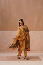 Mustard Handblock Printed Kurta Set