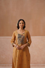 Mustard Handblock Printed Kurta Set