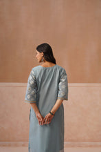 Powder Blue Printed Embroidered Kurta Set