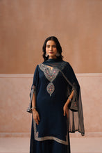 Navy Blue Embroidered Kurta Set