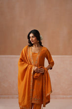 Mustard Embroidered 3-Piece Kurta Set