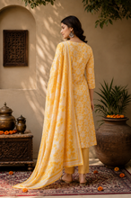 Yellow Floral Printed Kurta Set