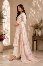 Cream Floral Printed Cotton Suit Set