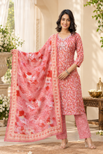 Floral Printed Pink 3-Piece Suit Set