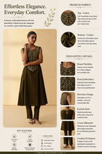 Olive Green A-line Co-ord Set
