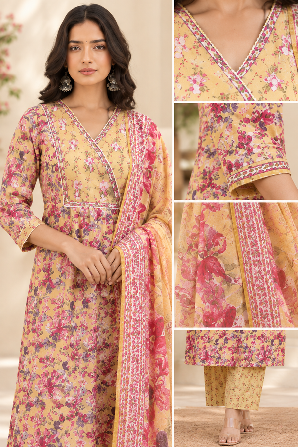 Floral Printed Kurta Set with Dupatta