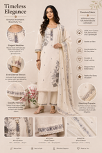 Ivory Floral Embroidery Kurta  Set