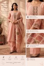 Peach Printed Kurta Set with Patterned Dupatta