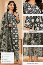 Green  Floral Printed Cotton Suit Set