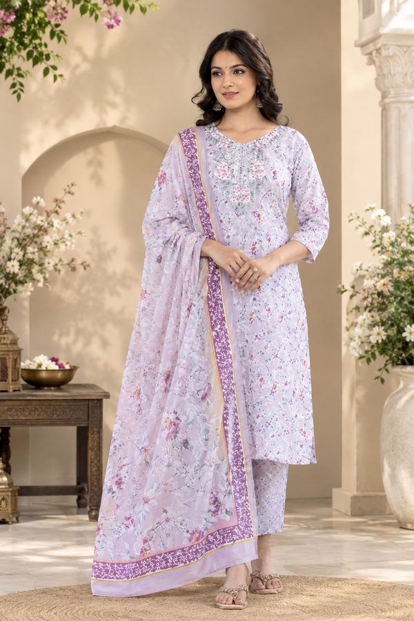 Mouse Floral Printed Kurta Set