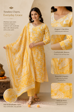 Yellow Floral Printed Kurta Set