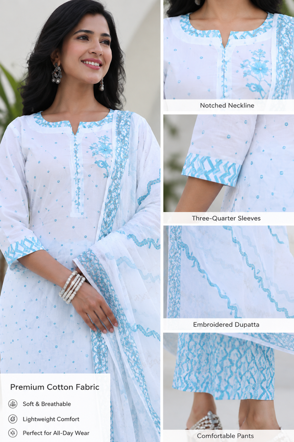 Sky Blue Printed Kurta Set