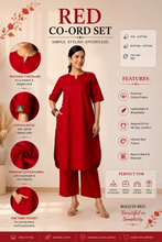 Solid Red Long Co-ord Set