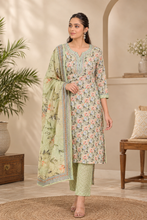 Floral Green  Printed Kurta Set
