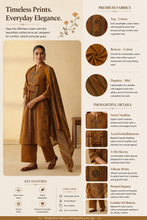 Traditional Print with Elegant Mustard color 3 Pcs Kurta set