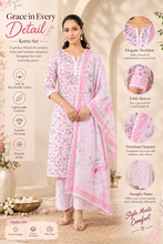 White Floral Printed 3-Piece Suit Set