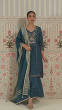 Navy Blue Embroidered Anarkali Kurta Set